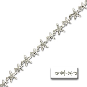 Starfish Link Bracelet with Cubic Zirconias